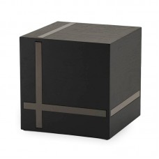 Modern Bristol Ebony and Gloss Gray Cremation Urn - XL 245 cubic inch