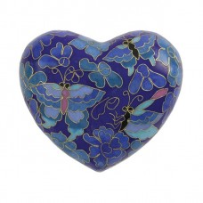 Etienne Cloisonne Butterfly Cremation Urn Keepsake Heart
