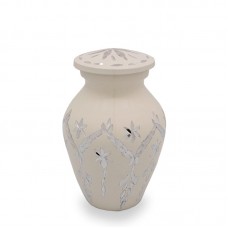 White Garland Drop Cremation Urn Keepsake