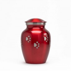 Glossy Red with Pewter Paw Detail - 30 cubic inch