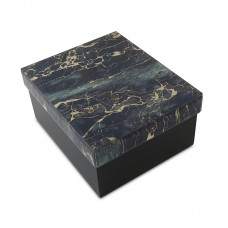Modern Green and Black Marbled Glass Cremation Urn For Pets