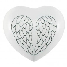 Arielle Heart Cremation Urn Angel Wings Pearl