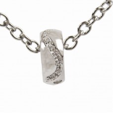 Diamond Cremation Urn Bead Charm - Sterling Silver