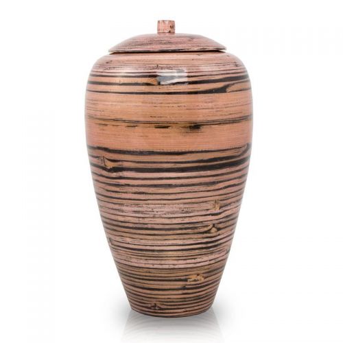 Tall Bamboo Cremation Urn- Black Lined Pink -  - BV10BLP