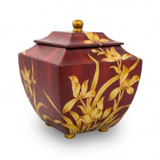 Burgundy Orchid Cremation Urn - Large