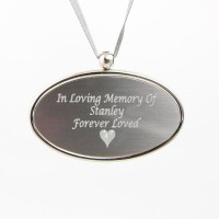 Silver Oval Pendant with Engraving