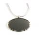 Silver Oval Pendant with Engraving -  - C401-D