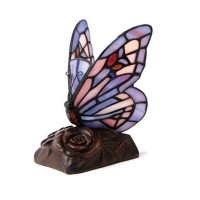 Purple Butterfly Cremation Urn Keepsake Lamp