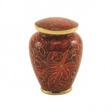 Auburn Leaves Cremation Urn Keepsake - Cloisonne