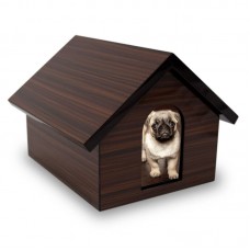 Dog House Cremation Urn Keepsake Box - Brown