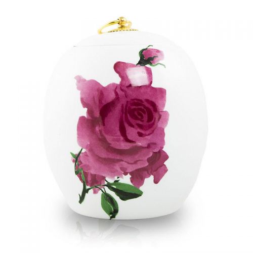 Ceramic Cremation Urn - Watercolor Rose -  - CT-2WL11