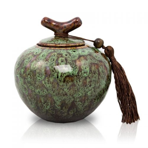 Moss Green Ceramic Cremation Urn - Medium -  - CT-7LL