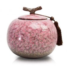Sakura Pink Ceramic Cremation Urn - Large