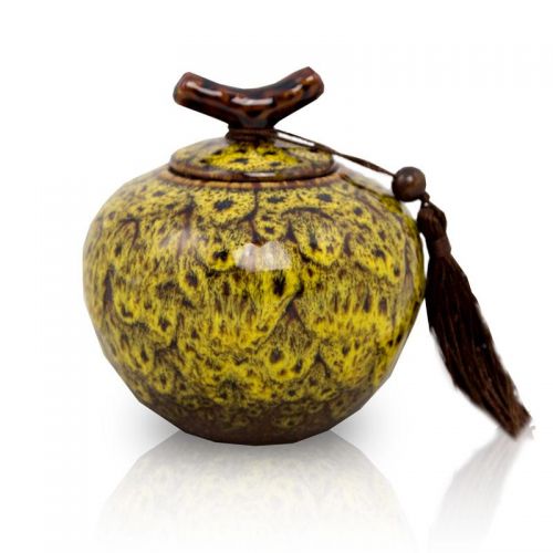 Autumn Yellow Ceramic Cremation Urn - Medium -  - CT-7YL