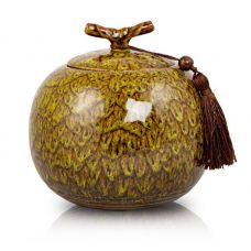 Autumn Yellow Ceramic Cremation Urn