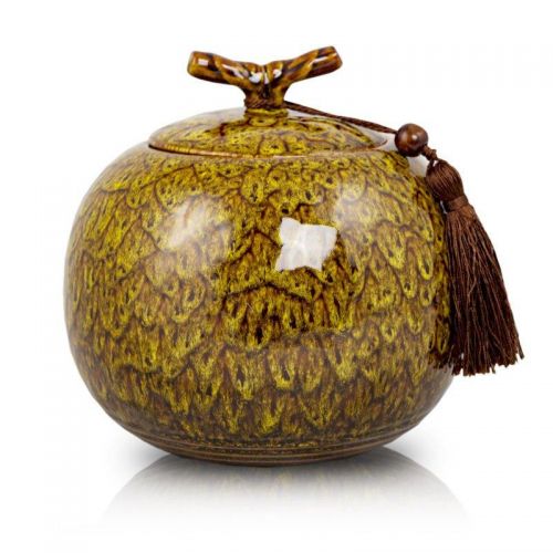 Autumn Yellow Ceramic Cremation Urn -  - CT-9YXXL