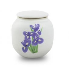 Irises Ceramic Cremation Urn - Extra Small