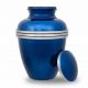 Dark Blue Banded Cremation Urn -  - GM-48L