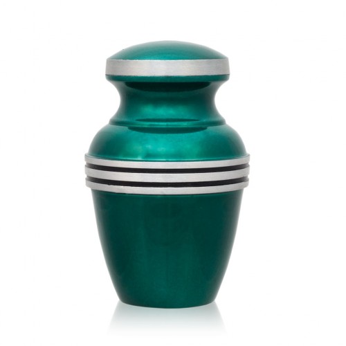 Dark Green Banded Cremation Urn - Keepsake -  - GM-50K