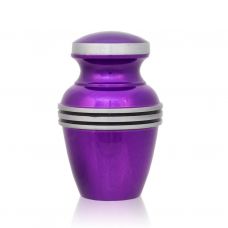 Dark Purple Banded Cremation Urn - Keepsake