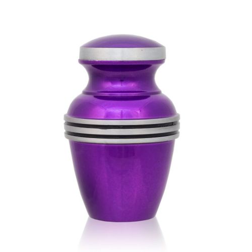 Dark Purple Banded Cremation Urn - Keepsake -  - GM-49K