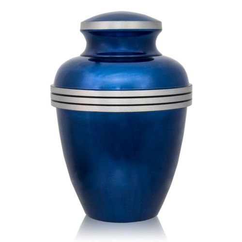 Dark Blue Banded Cremation Urn -  - GM-48L