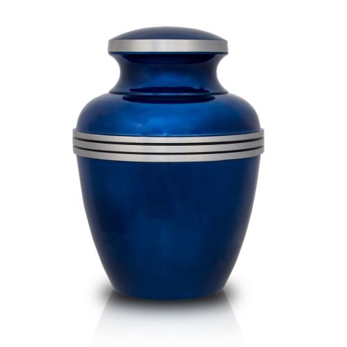 Dark Blue Banded Cremation Urn - Medium -  - GM-48S