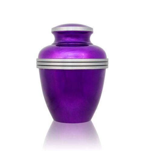 Dark Purple Banded Cremation Urn - Medium -  - GM-49S