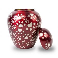 Paws of Love Pet Urn - Red