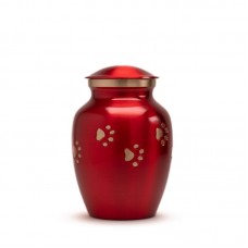 Glossy Red with Gold Paw Detail - 30 cubic inch