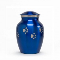 Glossy Blue with Pewter Paw Detail - 30 cubic inch