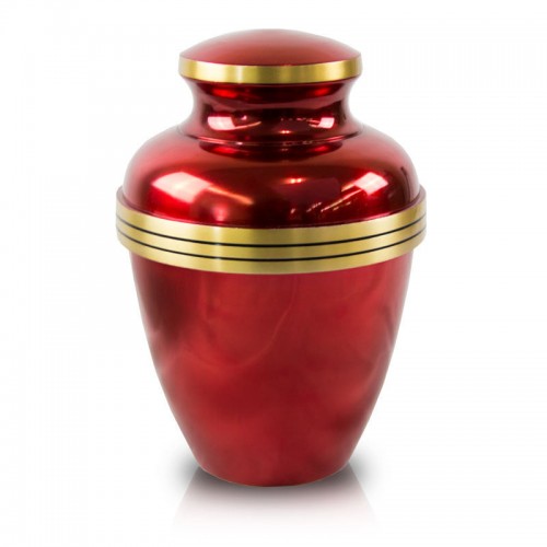 Red Banded Cremation Urn -  - ALU-3B001
