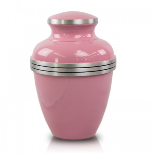 Pink Banded Cremation Urn -  - ALU-3B004