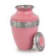Pink Cremation Urn with Floral Band -  - ALU-FL002