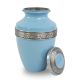 Blue Cremation Urn with Floral Band -  - ALU-FL003