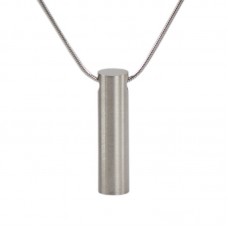 Pewter Cylinder Cremation Urn Necklace
