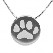 Paw Print Cremation Urn Necklace - Pewter
