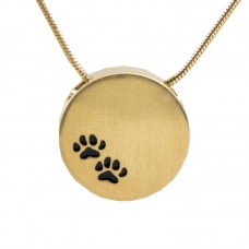 Paw Prints Cremation Urn Necklace - Bronze