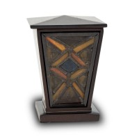Mission Style Cremation Urn Keepsake- Amber