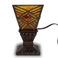 Mission Style Cremation Urn Memory Lamp- Amber