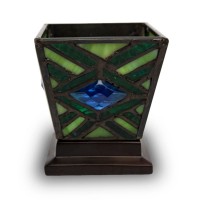 Emerald Mission Stained Glass Candle Cremation Urn Keepsake