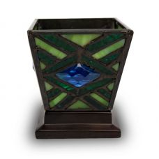 Emerald Mission Stained Glass Candle Cremation Keepsake