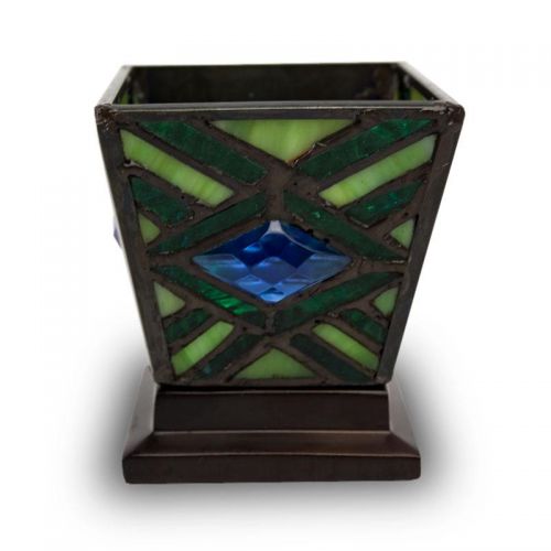 Emerald Mission Stained Glass Candle Cremation Keepsake -  - KL-M003C