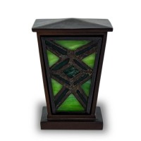 Emerald Mission Style Stained Glass Cremation Urn Keepsake