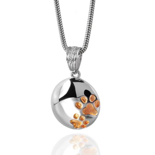 Paw Prints Cremation Pendant - Sterling Silver -  - P13-202