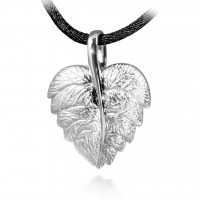 Elegant Leaf Sterling Silver Cremation Urn Pendant
