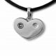 Jeweled Heart Cremation Pendant - Sterling Silver -  - P16-075