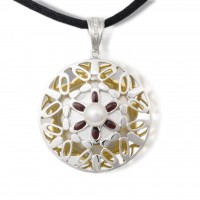 Floral Pearl Cremation Urn Pendant