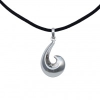 Fish Hook Cremation Urn Pendant - Sterling Silver