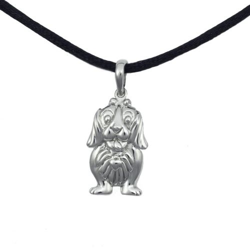Cute Dog Cremation Pendant - Sterling Silver -  - P16-384
